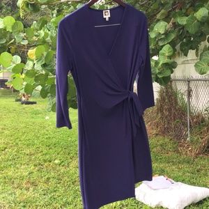 ANNE KLEIN V-Neck Wrap Dress